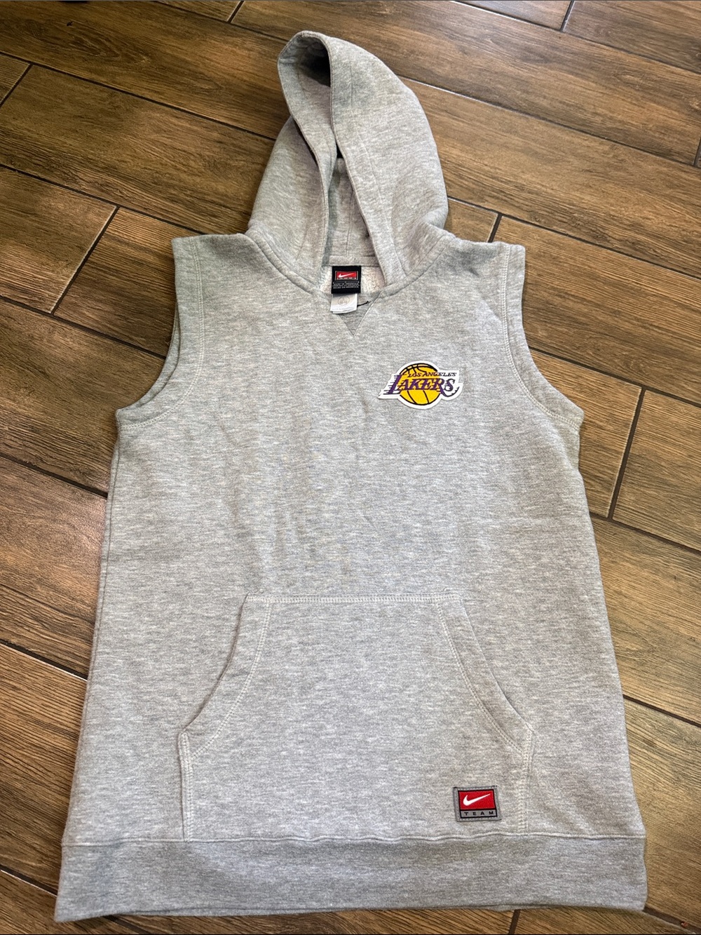 vintage Nike Team Los Angeles Lakers heather gray sleeveless hoodie